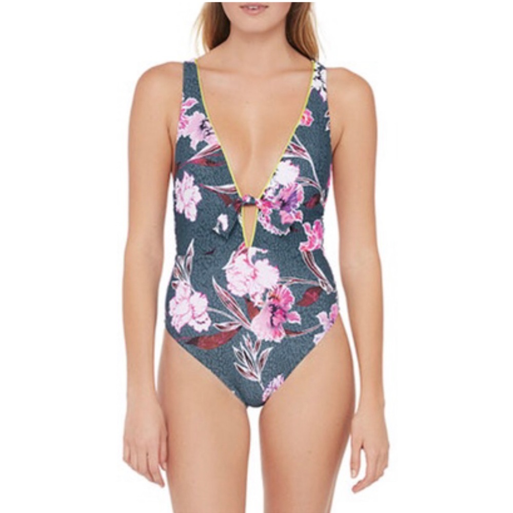 BCBGeneration Into The Wild Plunge Reversible One-Piece Swimsuit